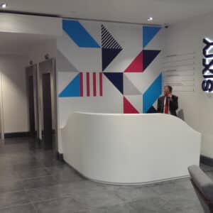 White Corian Reception Desk