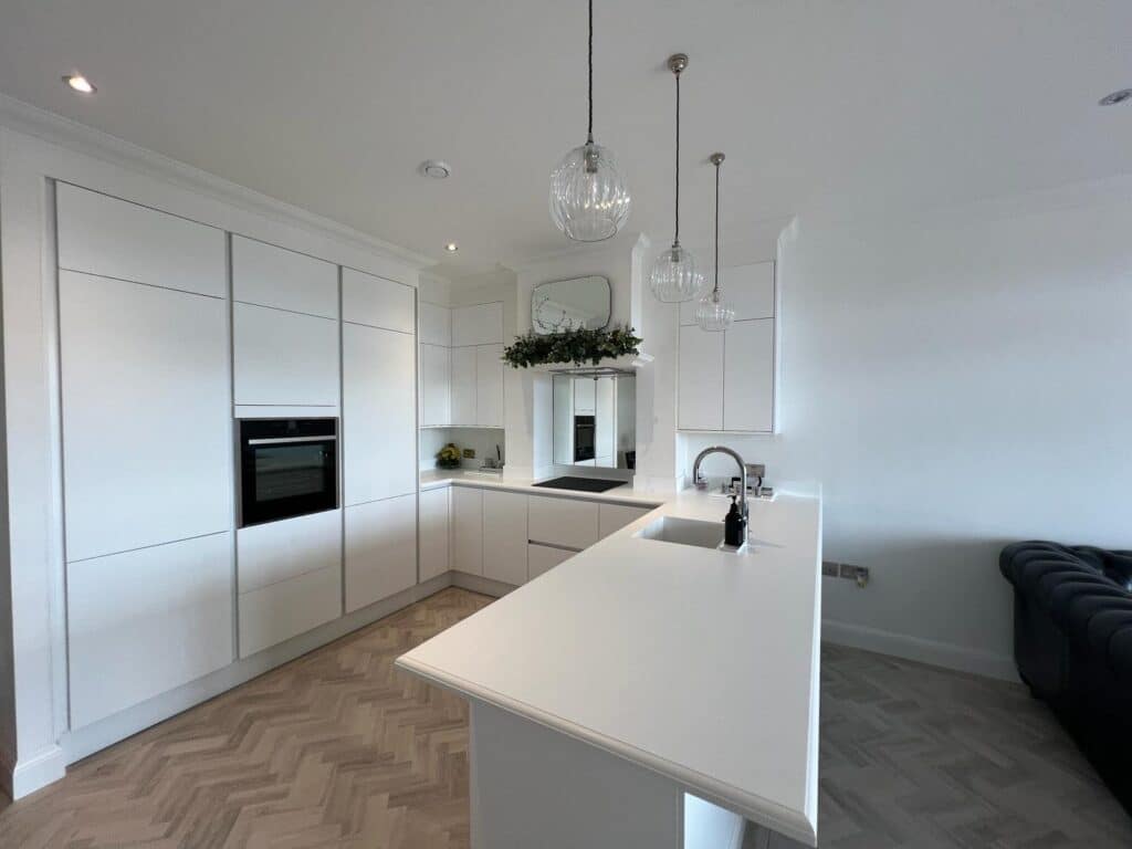 Durasein Solid Surface White Kitchen Counter Tops