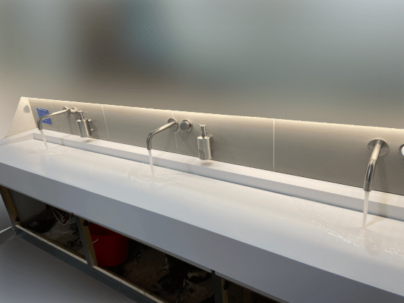 White Solid Surface Trough Sink