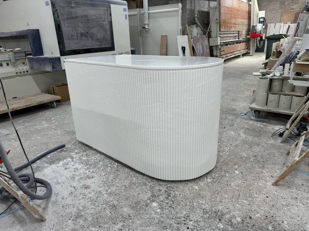 Solid surface dental reception desk