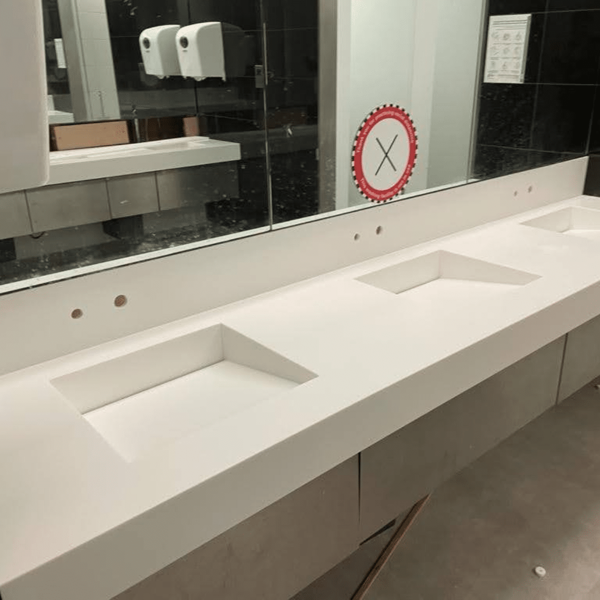 Solid Surface white vanity unit