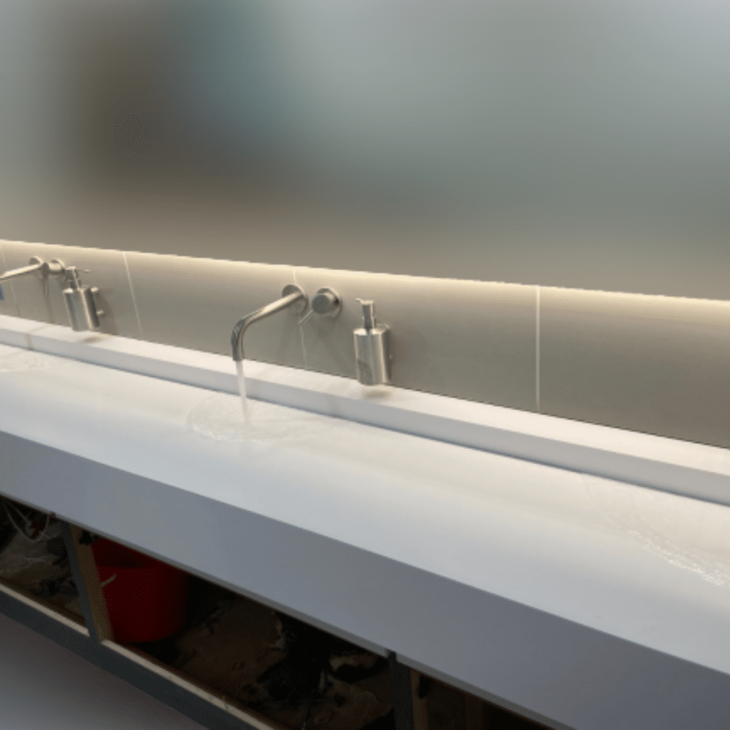 White Solid Surface trough sink